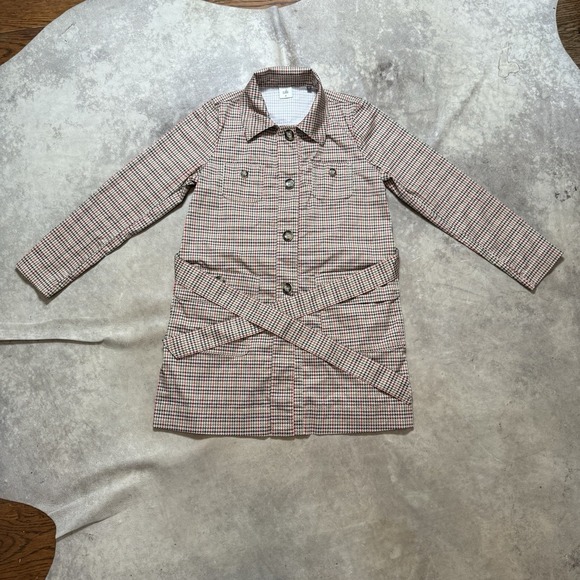 Cabi Coat Womens Size M Multicolor Plaid Sherlock Houndstooth Trench Belted - Picture 1 of 9